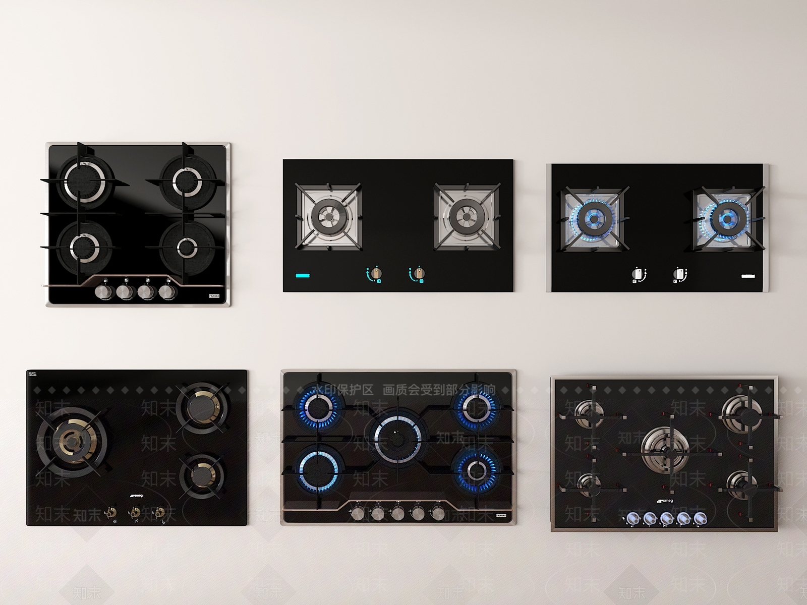 现代灶台组合3D模型下载【ID:1158031371】