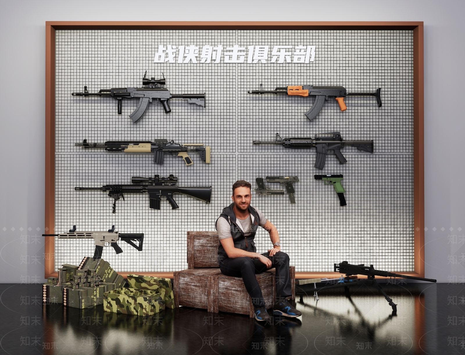 现代射击俱乐部SU模型下载【ID:1158032042】