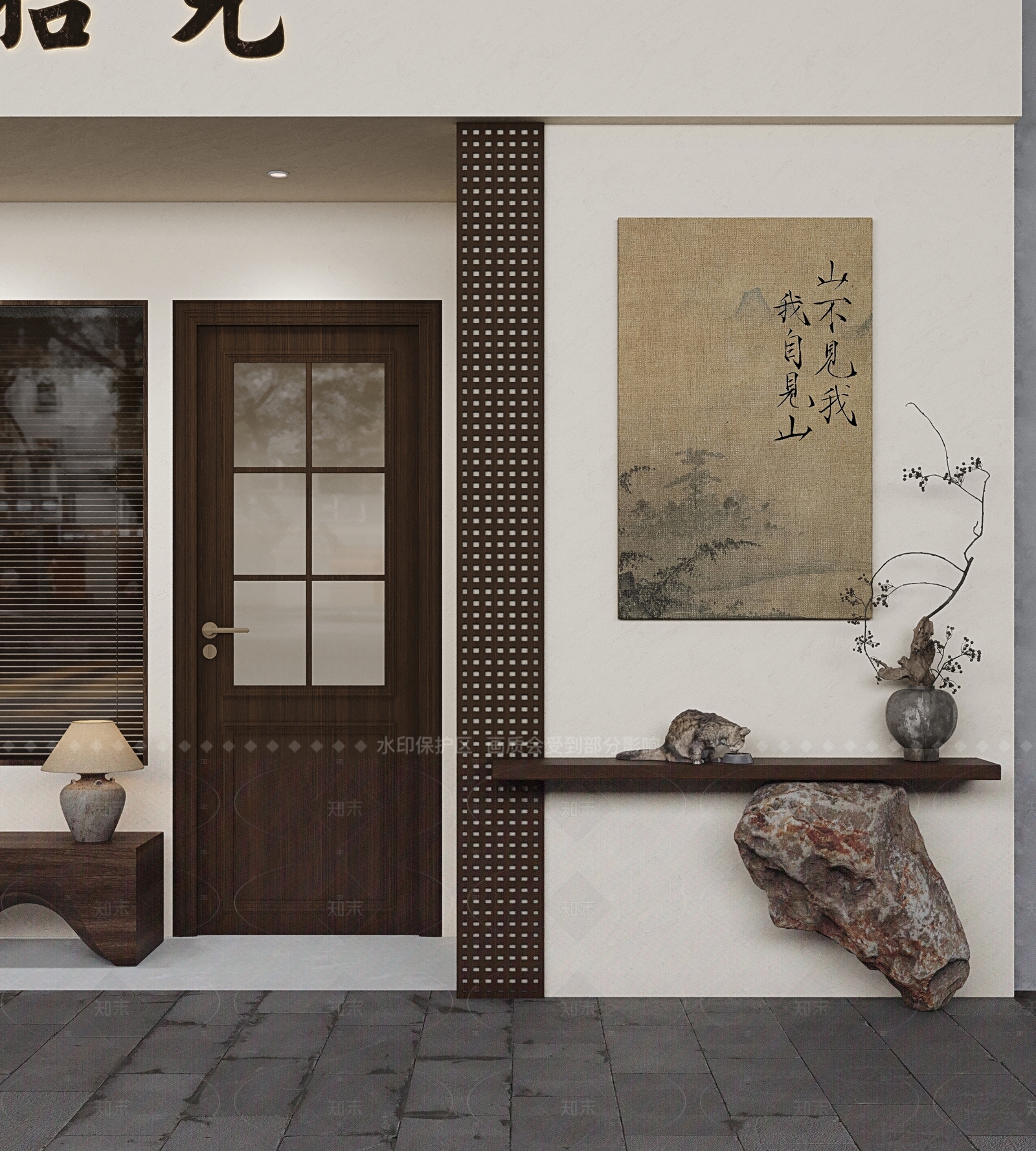 新中式茶空间门头设计3D模型下载【ID:1158035881】