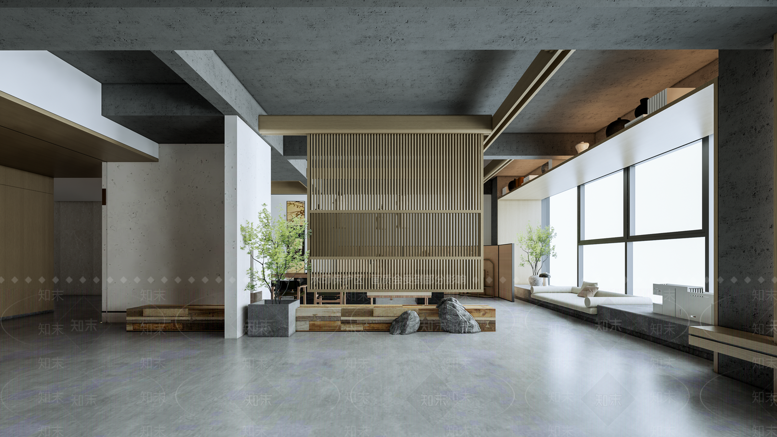现代办公展示空间SU模型下载【ID:1158221787】