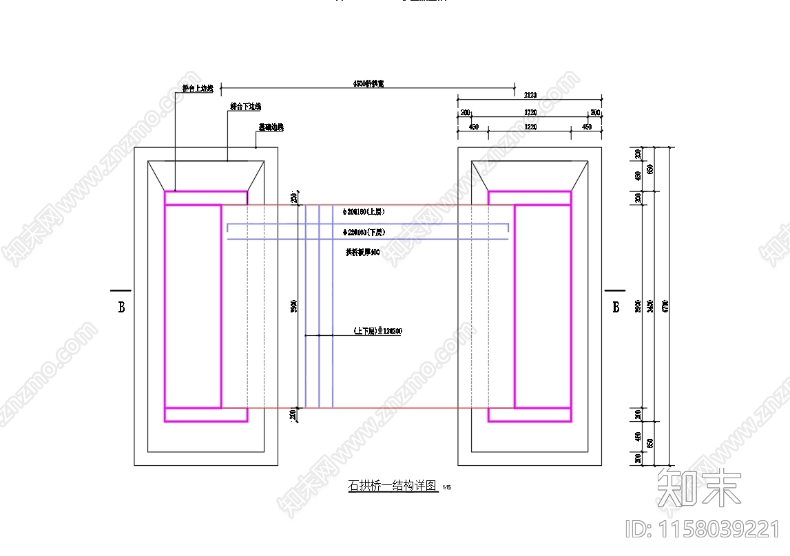 石拱桥cad施工图下载【ID:1158039221】