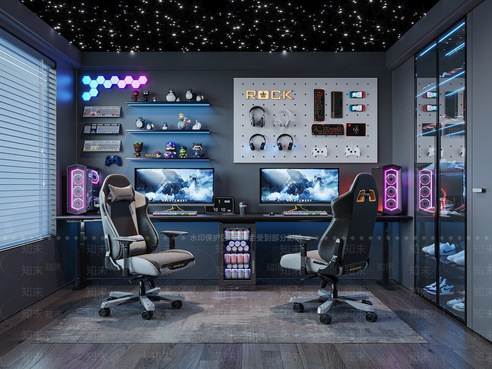 现代电竞房3D模型下载【ID:1158040644】