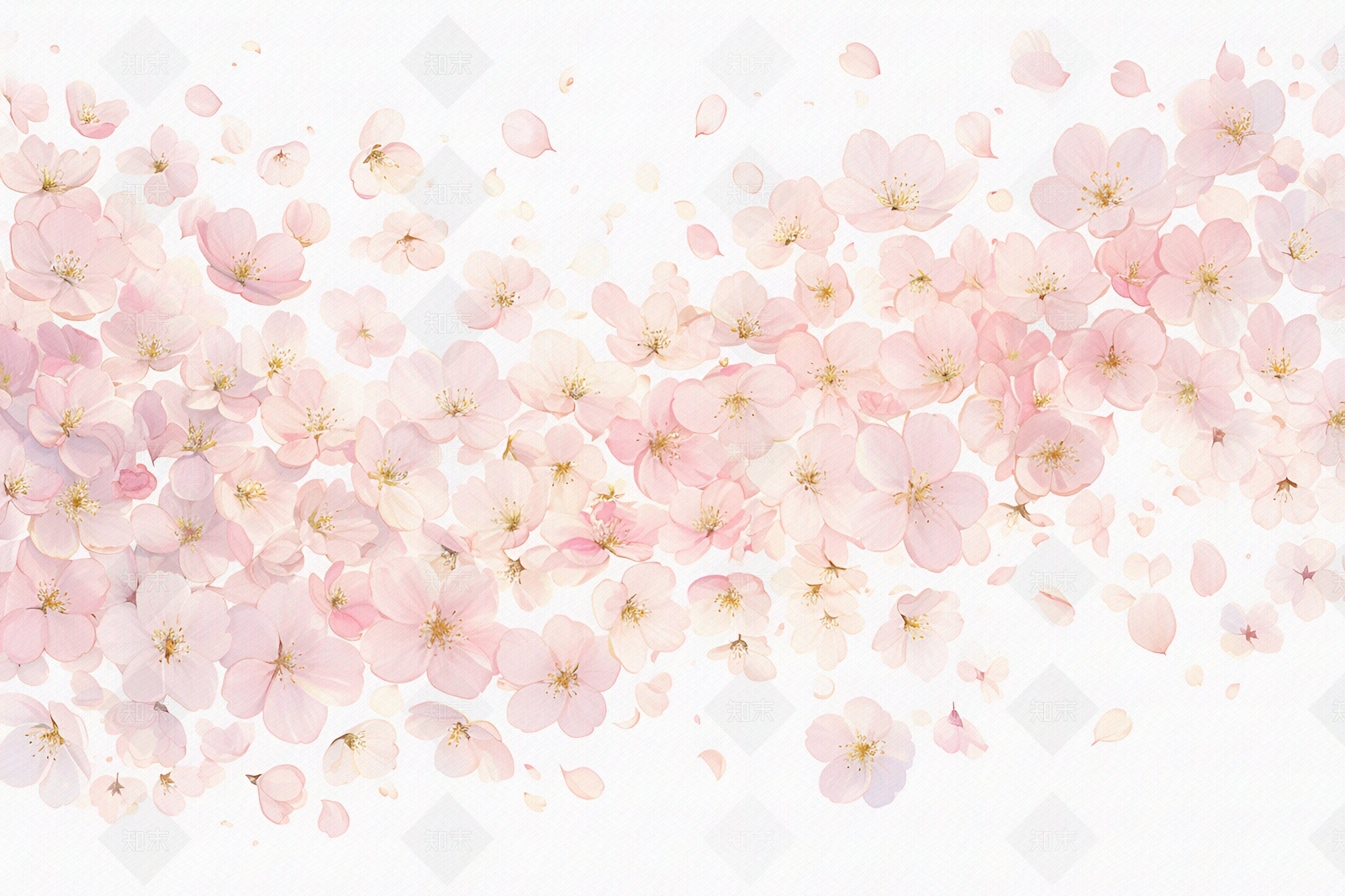 春天的粉色花朵壁画壁纸贴图下载【ID:1158039632】