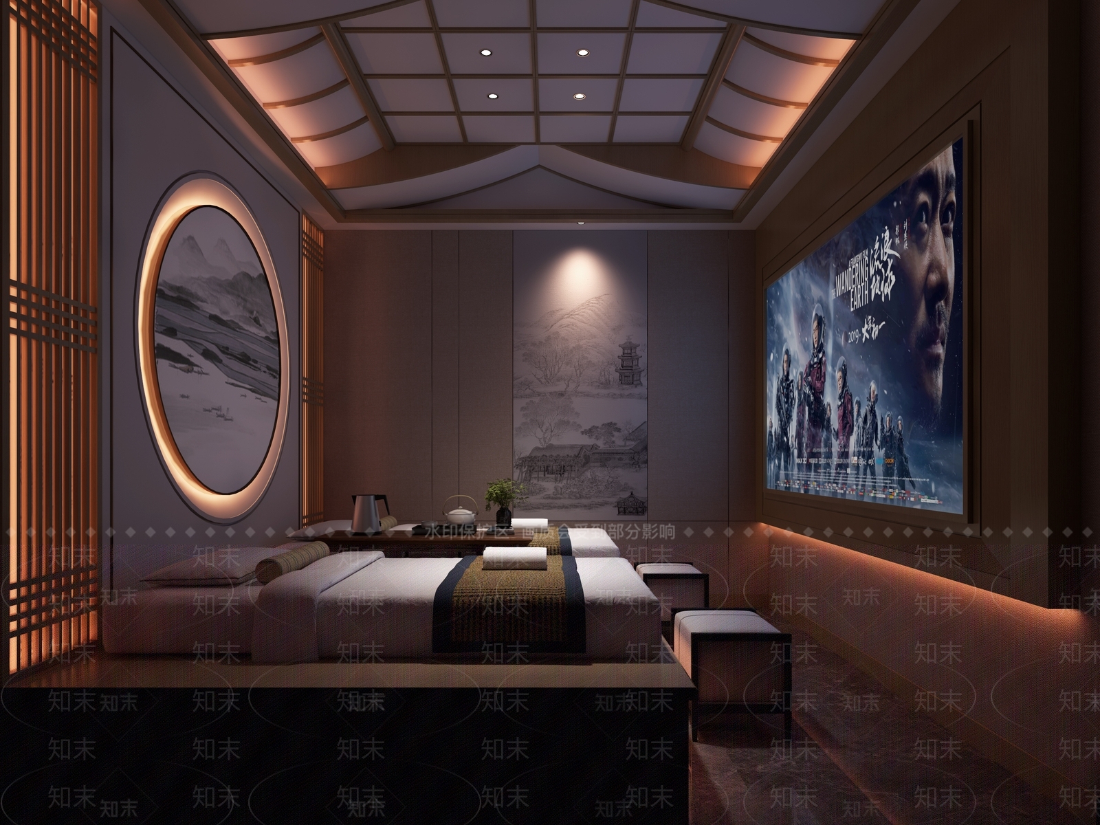 新中式足浴双人间3D模型下载【ID:1158039688】