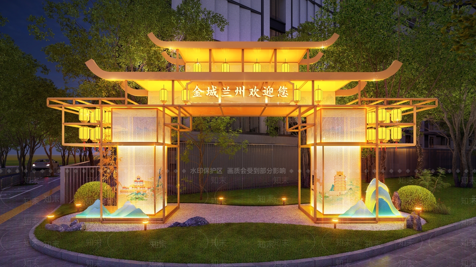 新中式美陈SU模型下载【ID:1158041706】