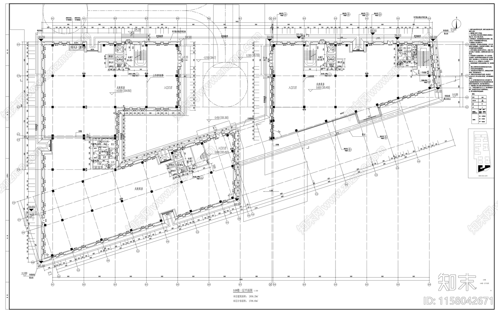 铁路口岸二期工业厂房建筑cad施工图下载【ID:1158042671】