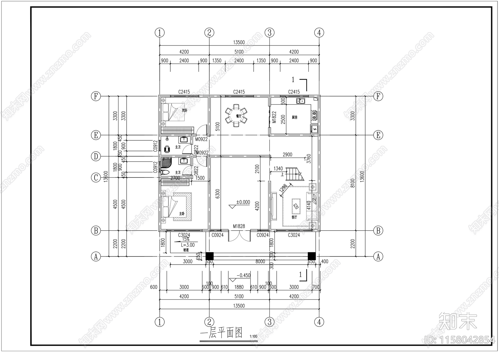 别墅cad施工图下载【ID:1158042854】