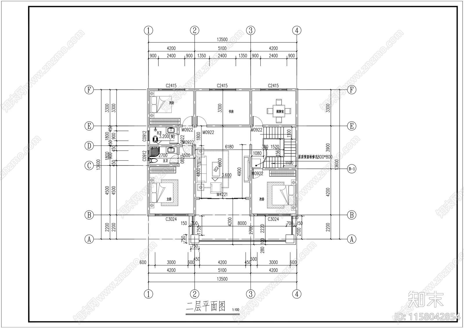 别墅cad施工图下载【ID:1158042854】