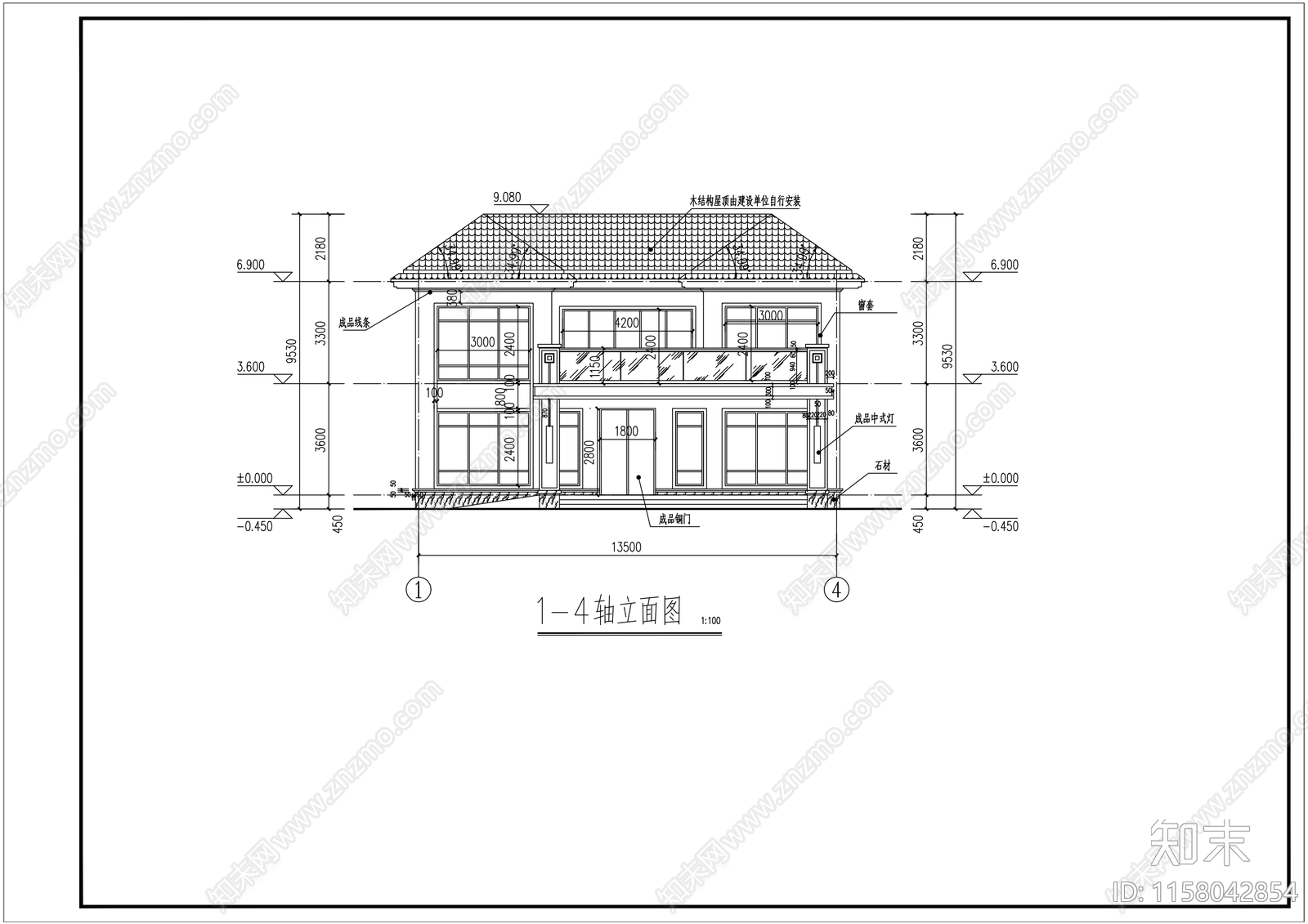 别墅cad施工图下载【ID:1158042854】