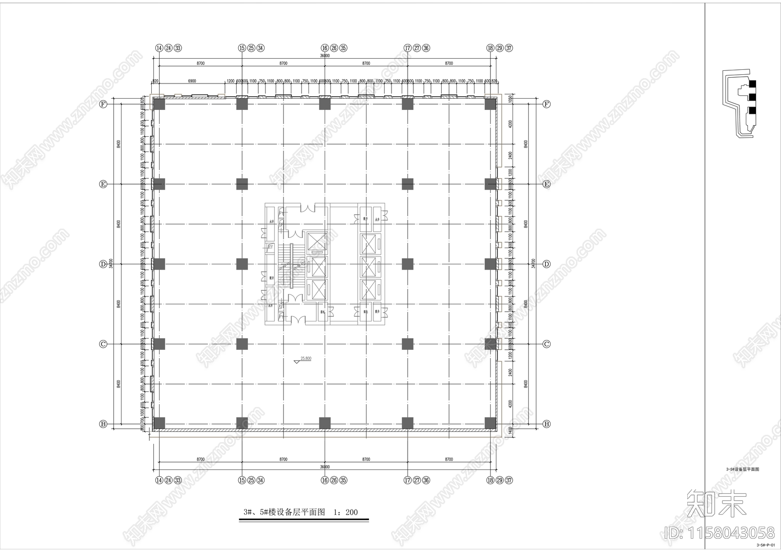 商业综合体cad施工图下载【ID:1158043058】