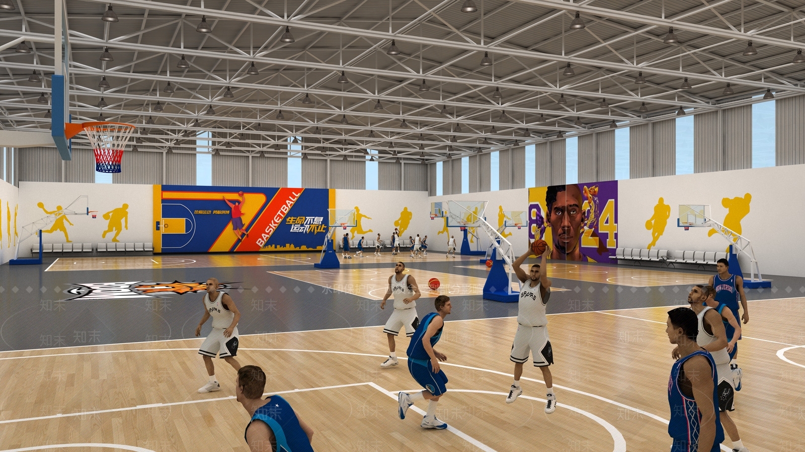 现代篮球馆3D模型下载【ID:1158233246】