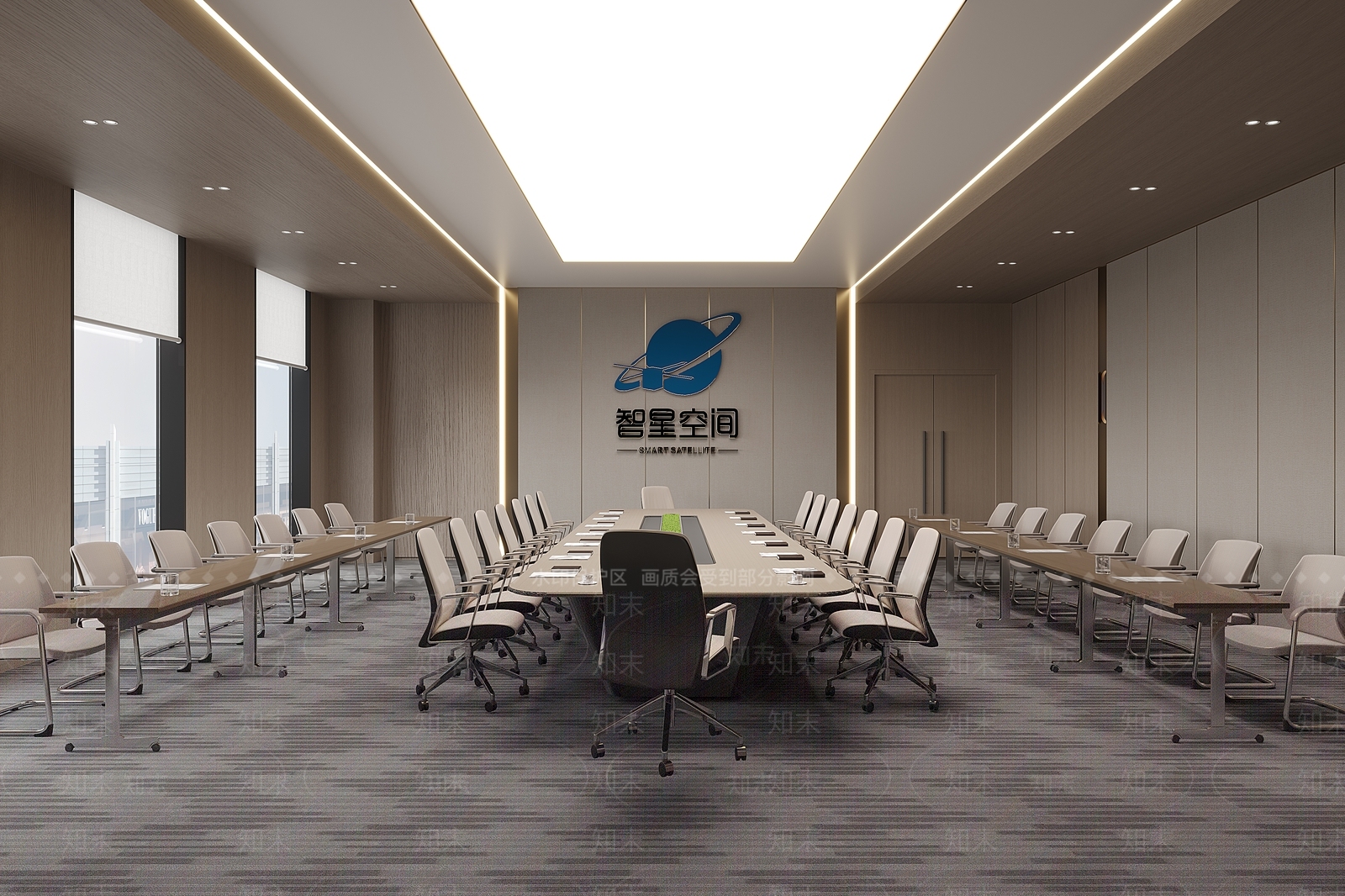 现代大会议室3D模型下载【ID:1158047061】