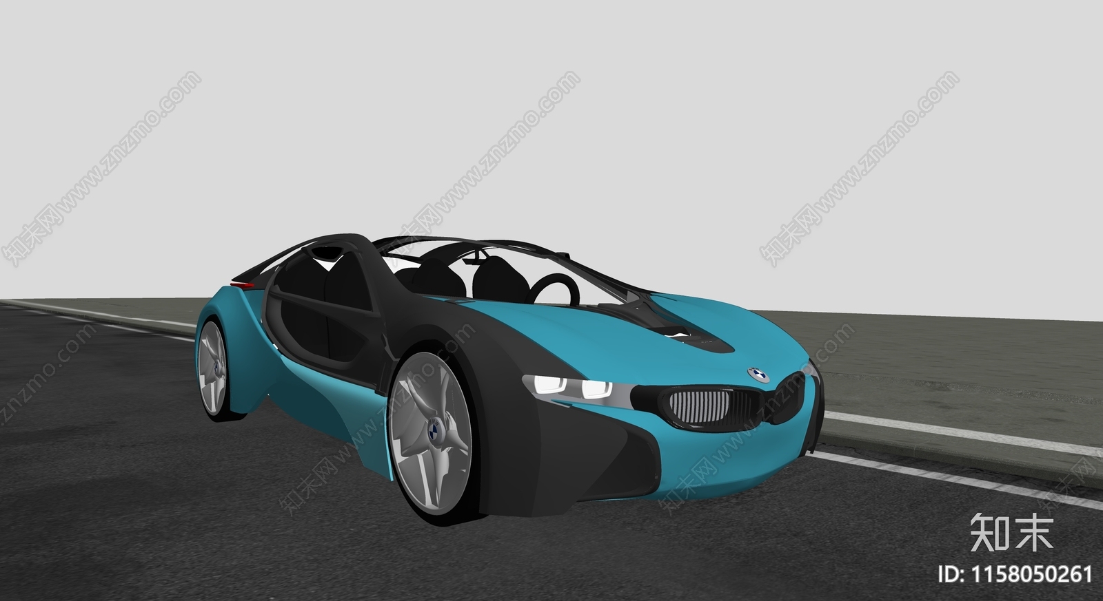 BMW宝马i8概念车SU模型下载【ID:1158050261】