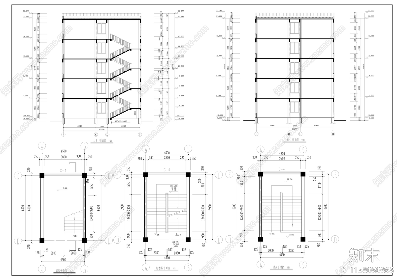 教学楼建筑结构毕业设计图纸施工图下载【ID:1158050865】