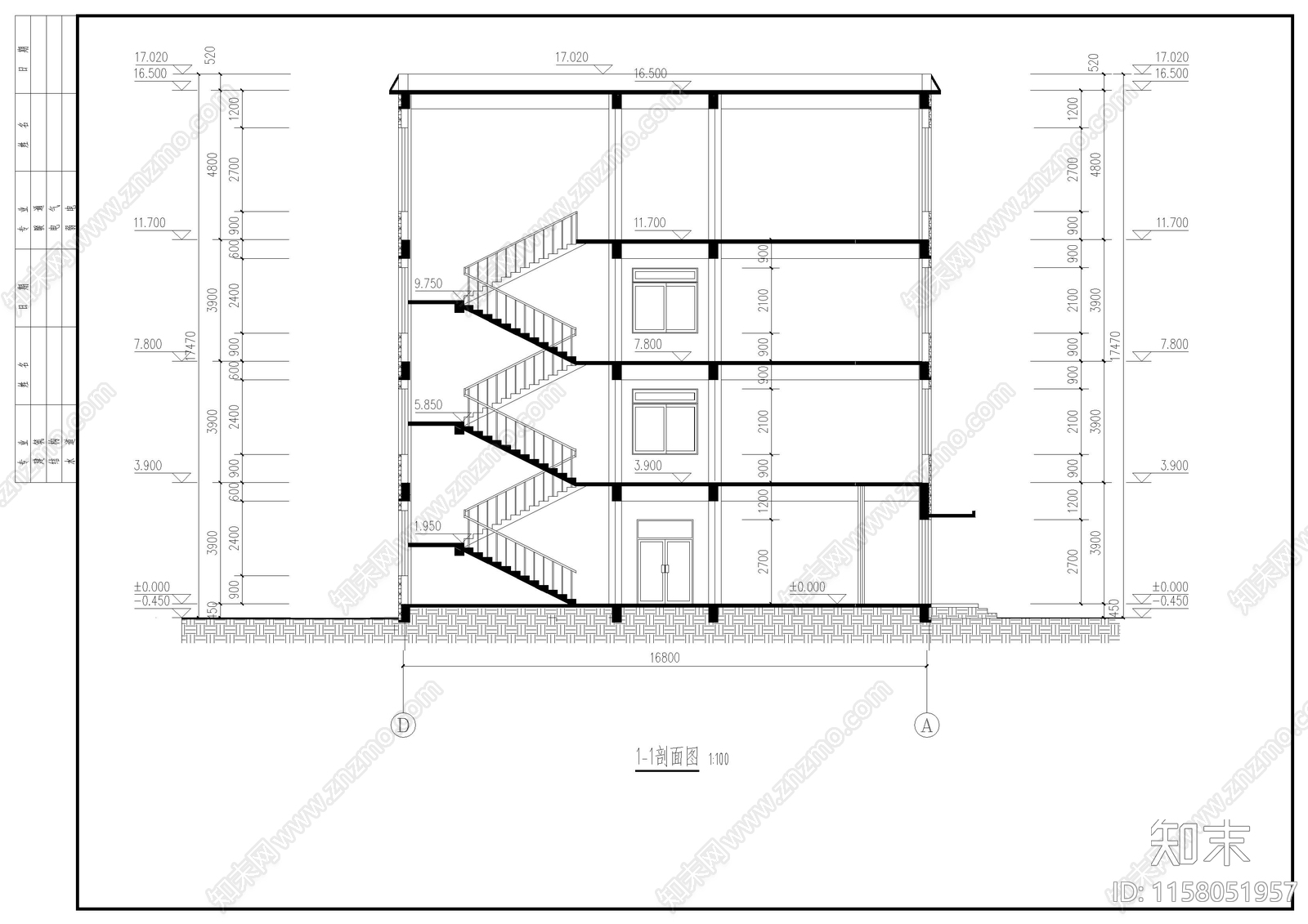 教学楼建筑结构毕业设计图纸施工图下载【ID:1158051957】