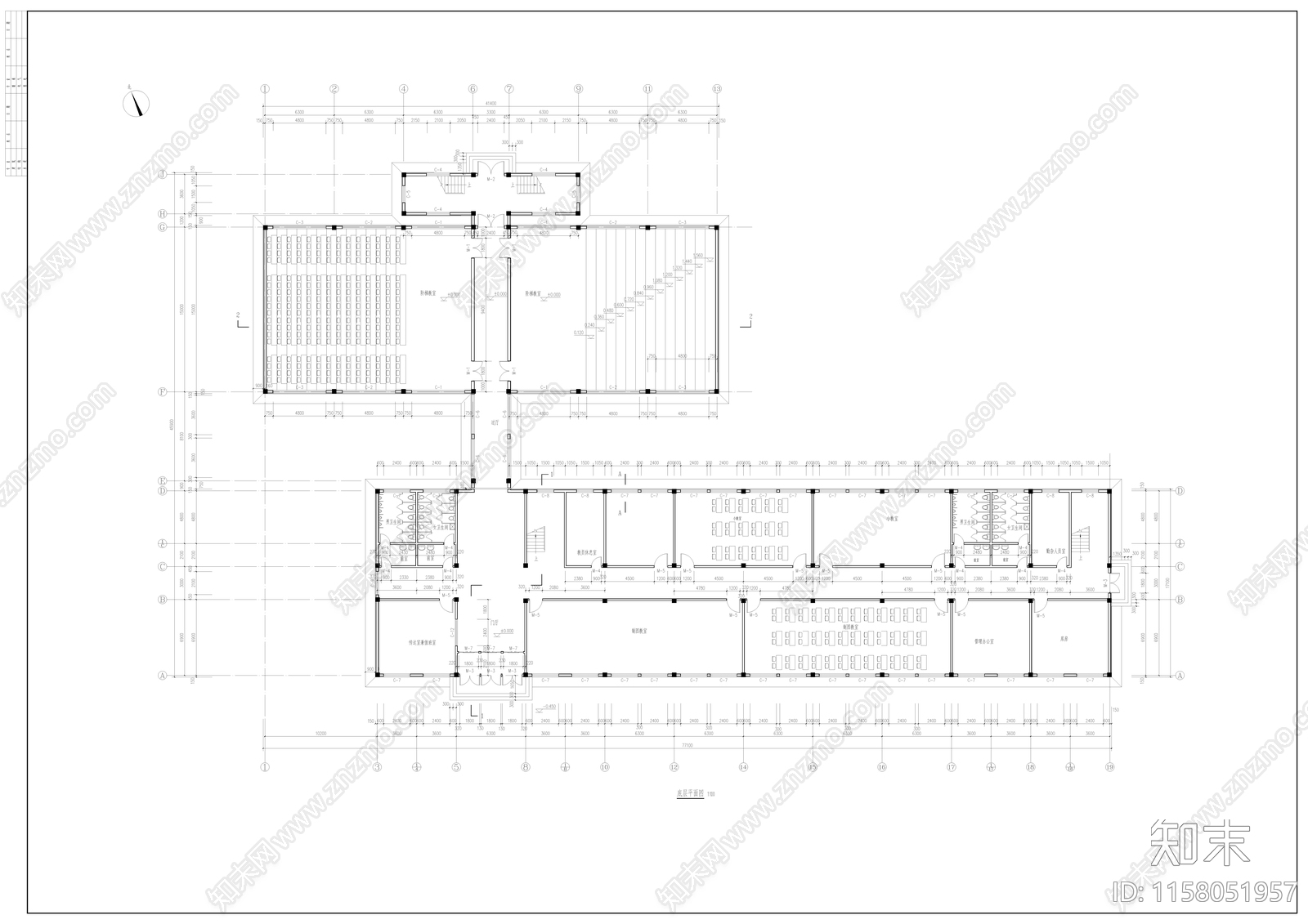 教学楼建筑结构毕业设计图纸施工图下载【ID:1158051957】