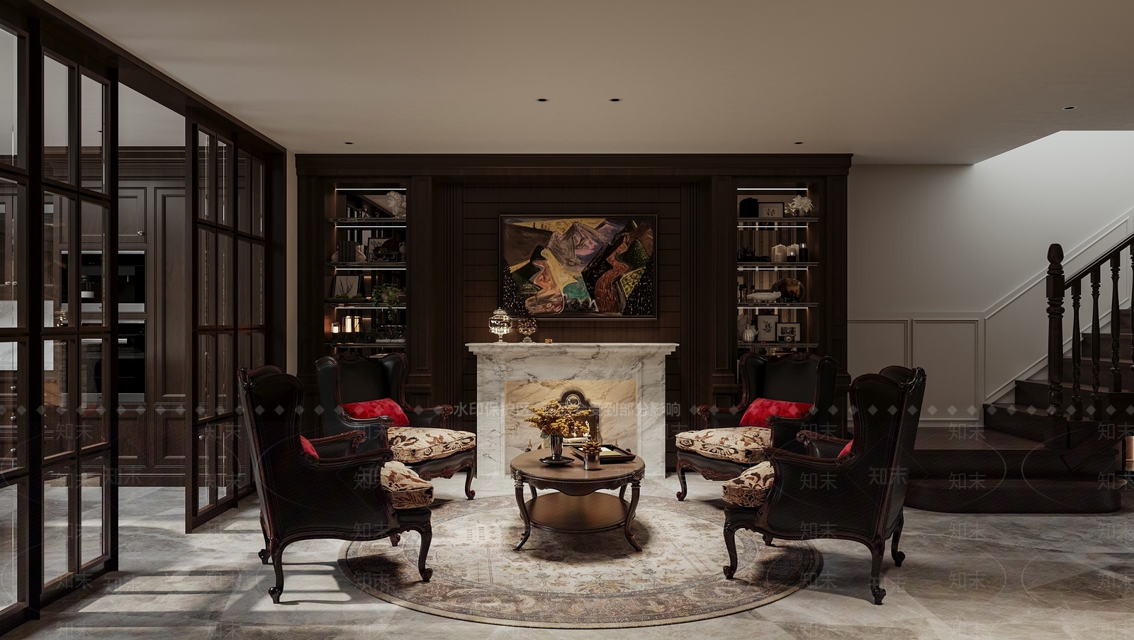 美式古典老钱风3D模型下载【ID:1158056899】