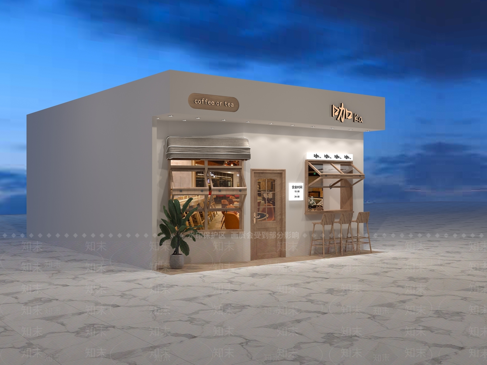 侘寂诧寂风咖啡店3D模型下载【ID:1158054814】
