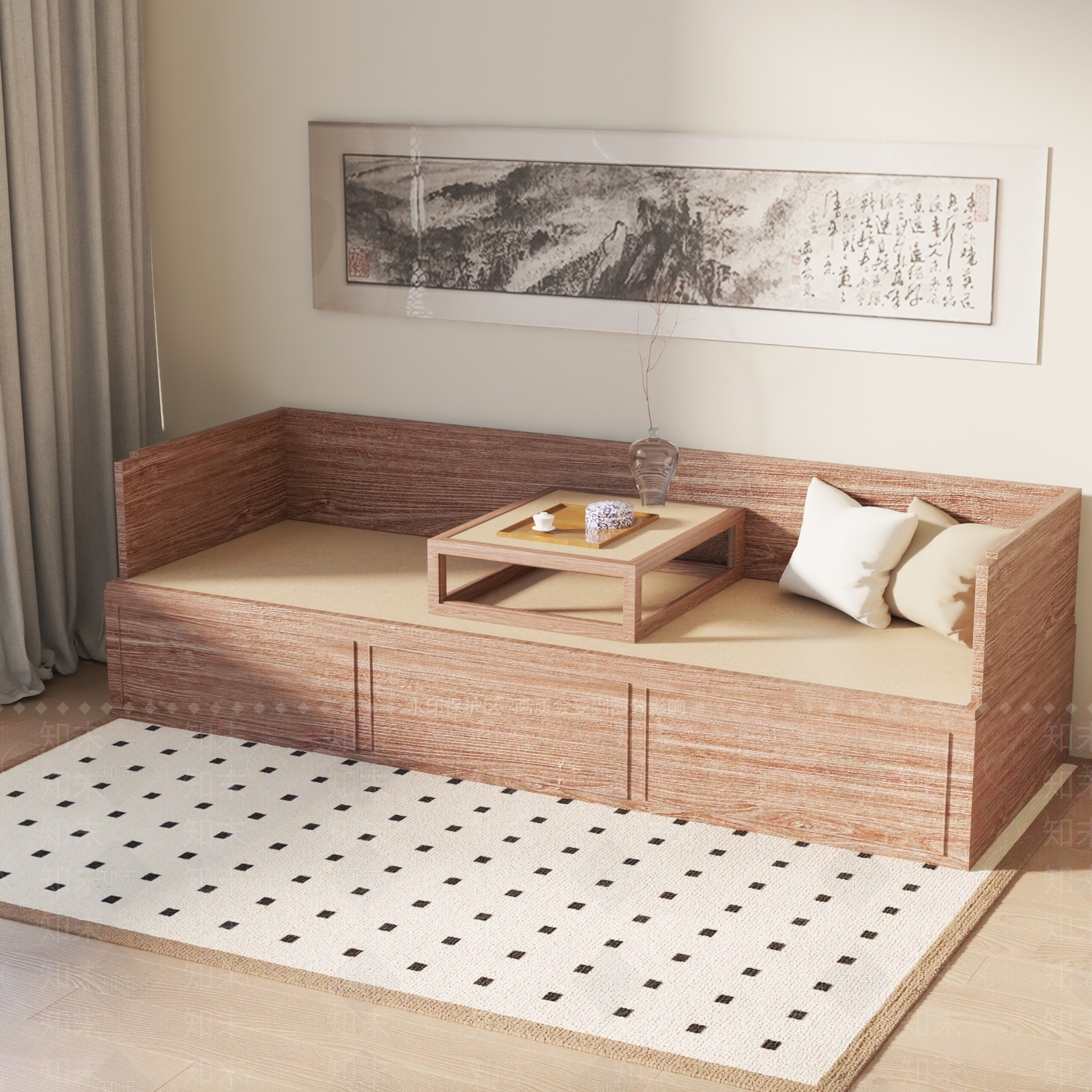 中式躺椅3D模型下载【ID:1158056255】