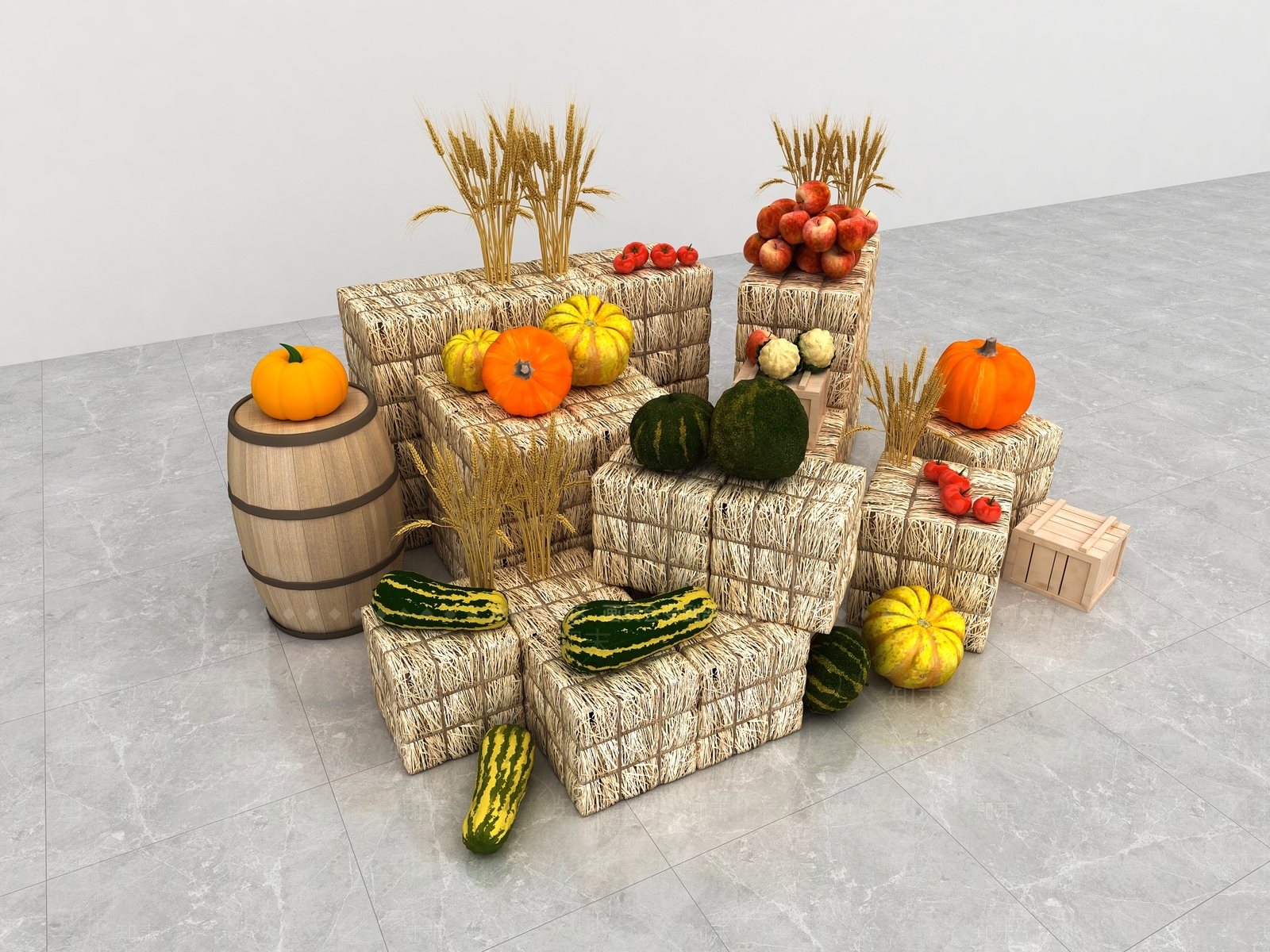 现代堆头3D模型下载【ID:1158057546】