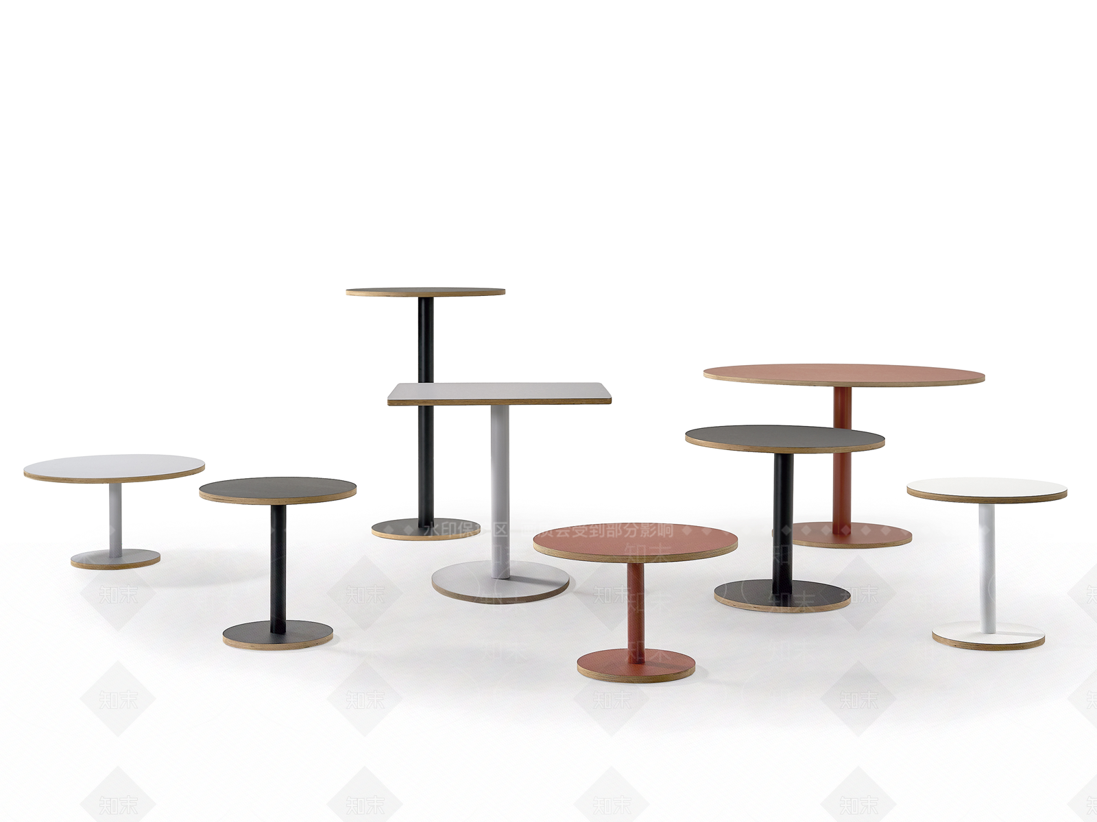 现代圆形餐桌SU模型下载【ID:1158057694】