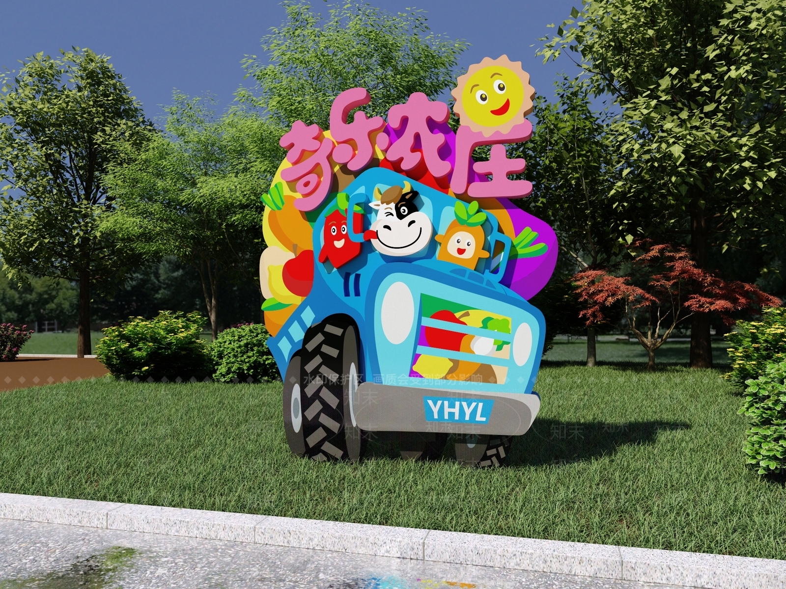 卡通美陈门头3D模型下载【ID:1158060081】