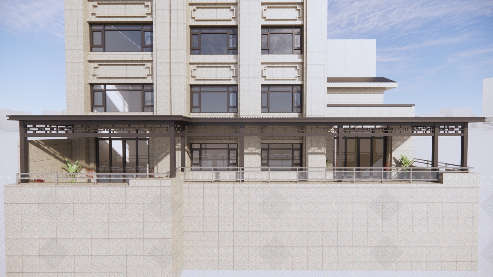 现代露台雨棚SU模型下载【ID:1158060808】