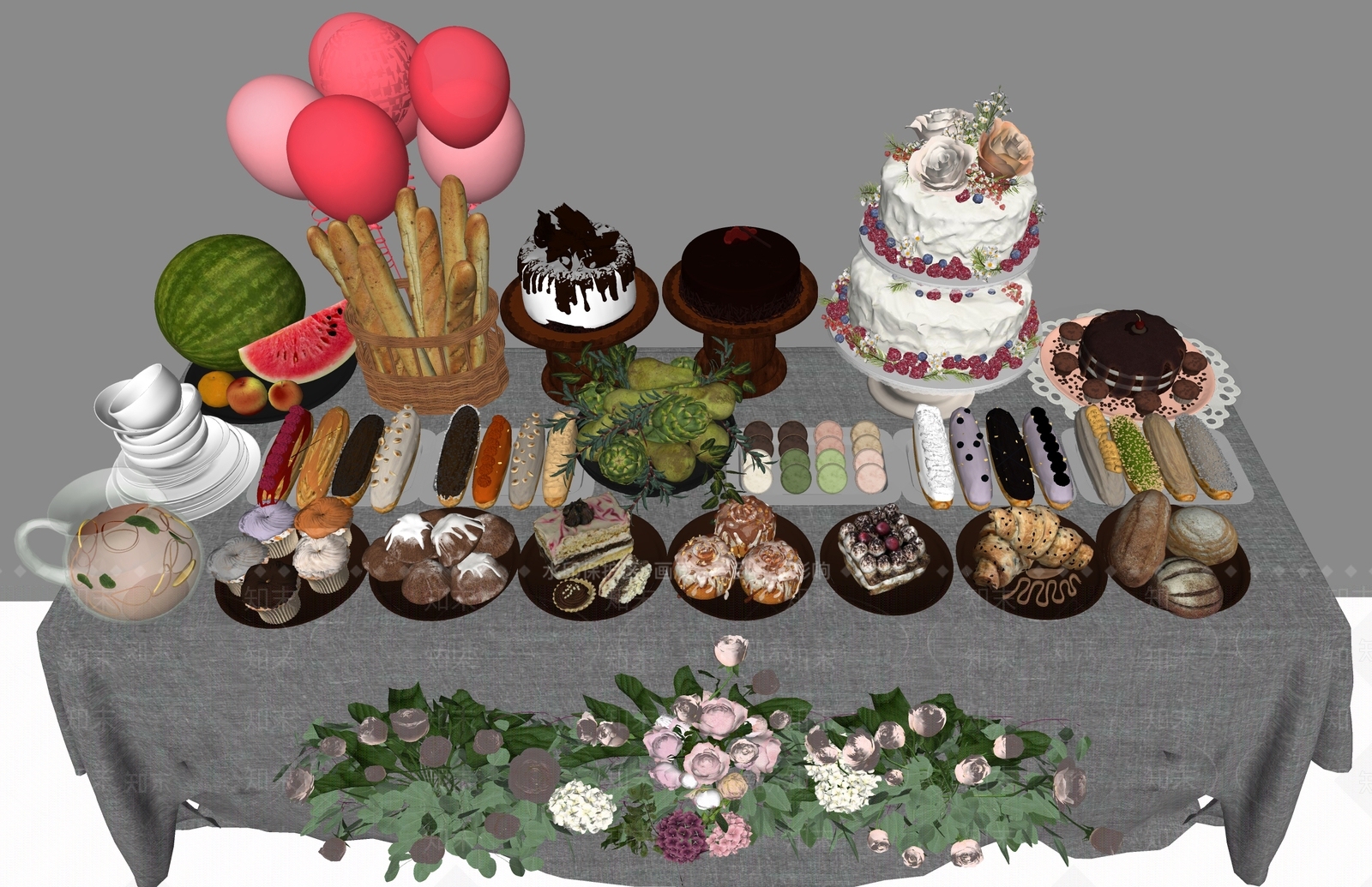 茶歇SU模型下载【ID:1158069808】