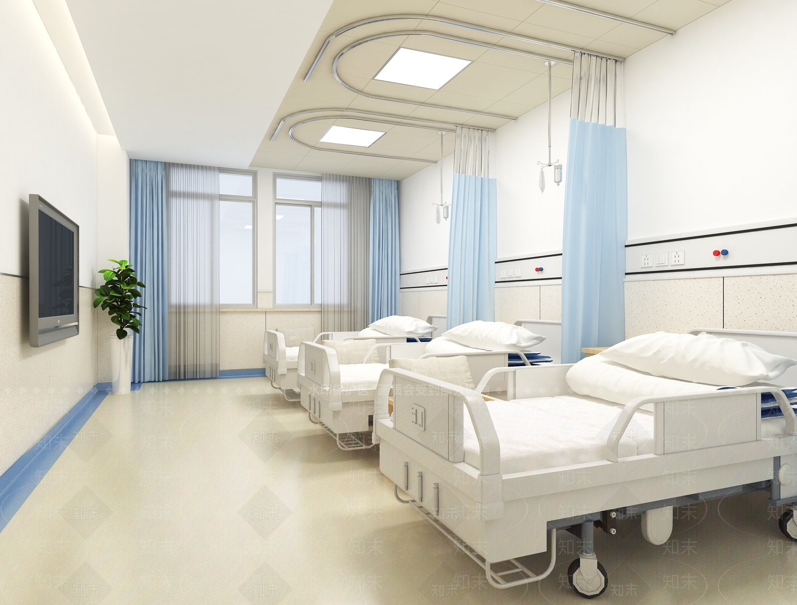 现代医院病房SU模型下载【ID:1158071401】