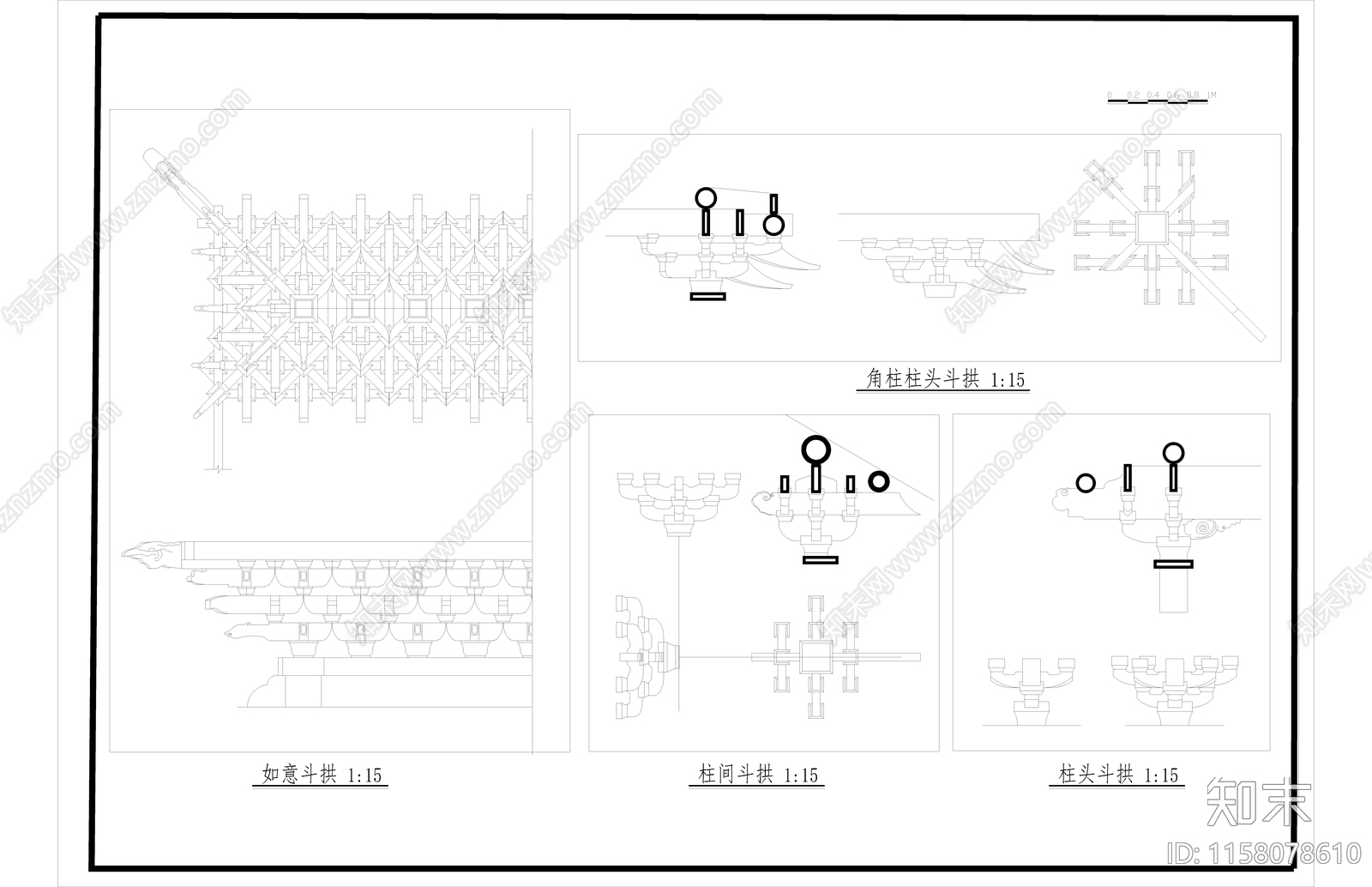 寺庙古建筑设计方案图cad施工图下载【ID:1158078610】