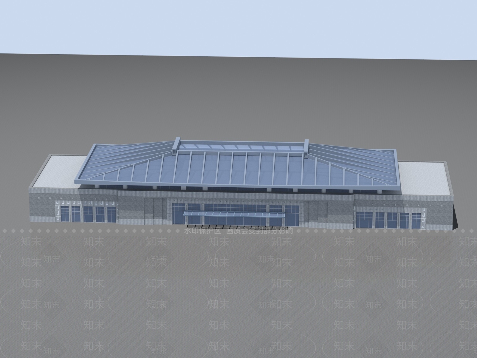 现代高铁站3D模型下载【ID:1158078710】