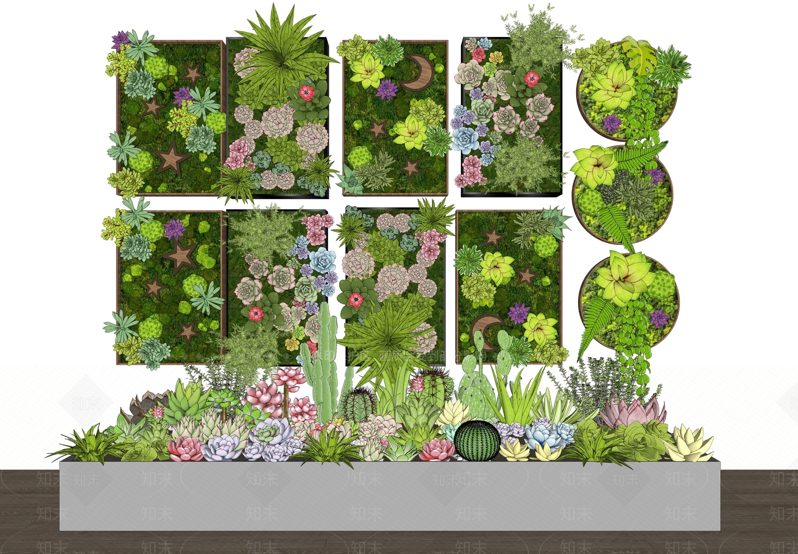 现代绿植SU模型下载【ID:1158080009】