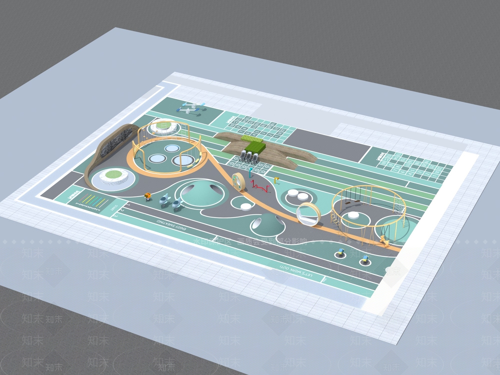现代儿童活动场地3D模型下载【ID:1158084695】