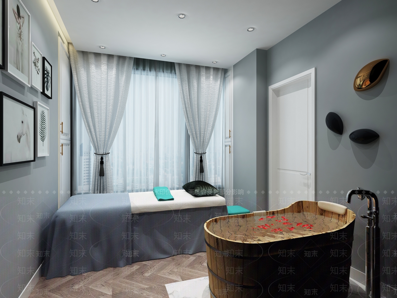 现代美容中心按摩SPA间3D模型下载【ID:1158085218】