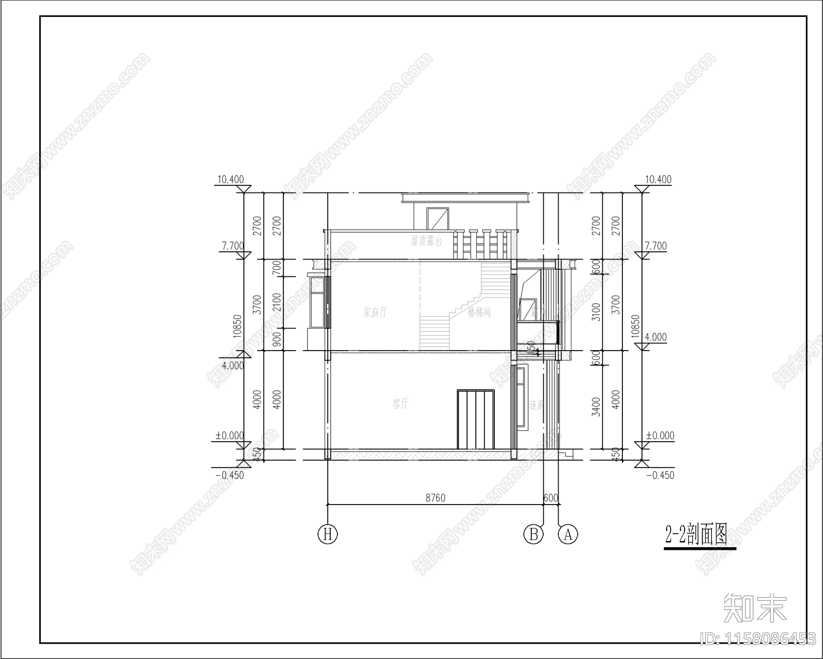 现代自建房cad施工图下载【ID:1158086453】