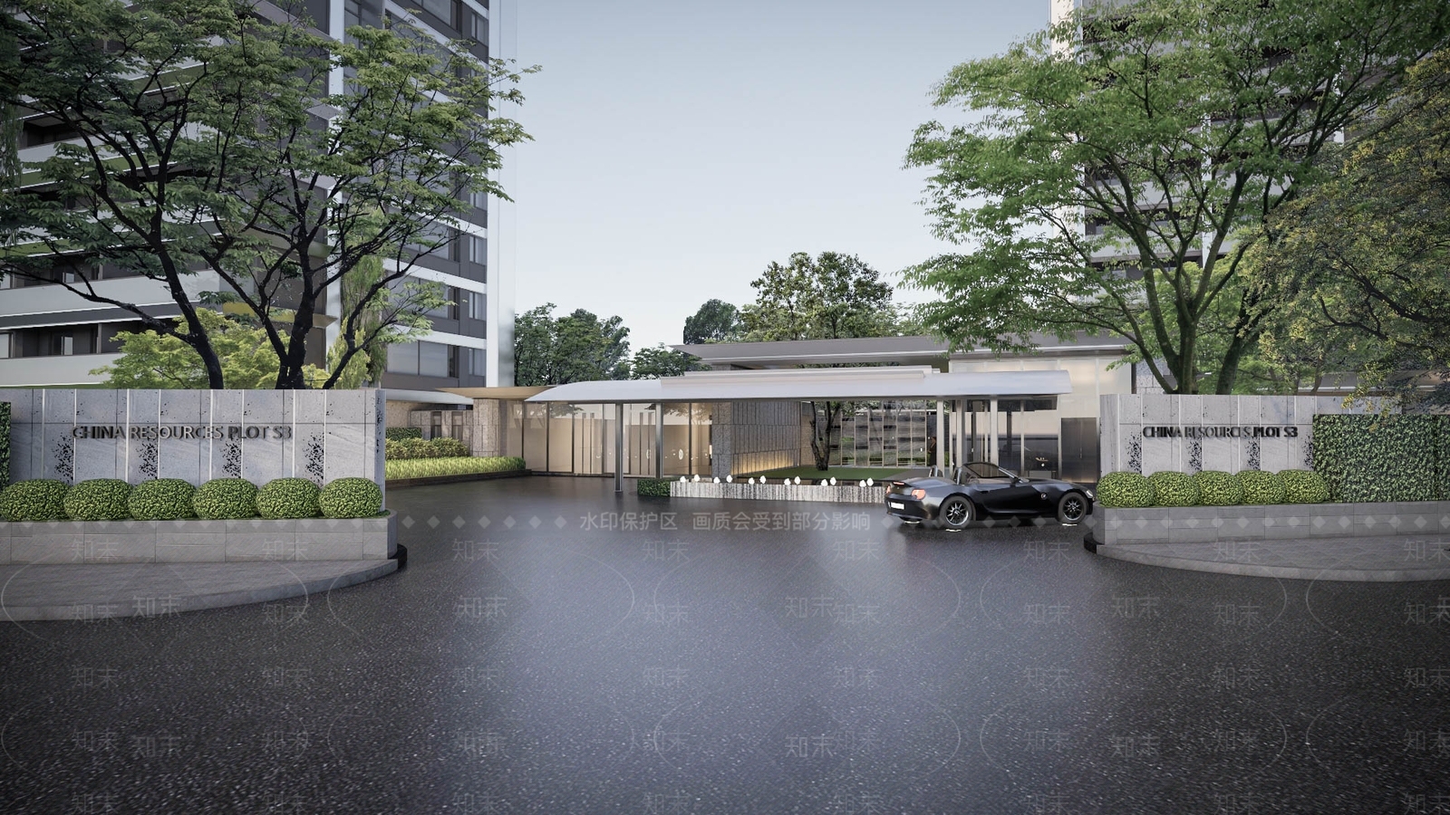 现代建筑大门景观SU模型下载【ID:1158087943】