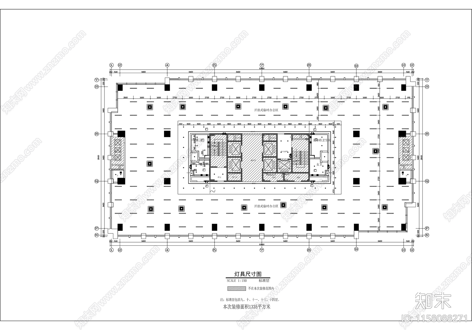 农机装备技中心办公室装修项目cad施工图下载【ID:1158088271】