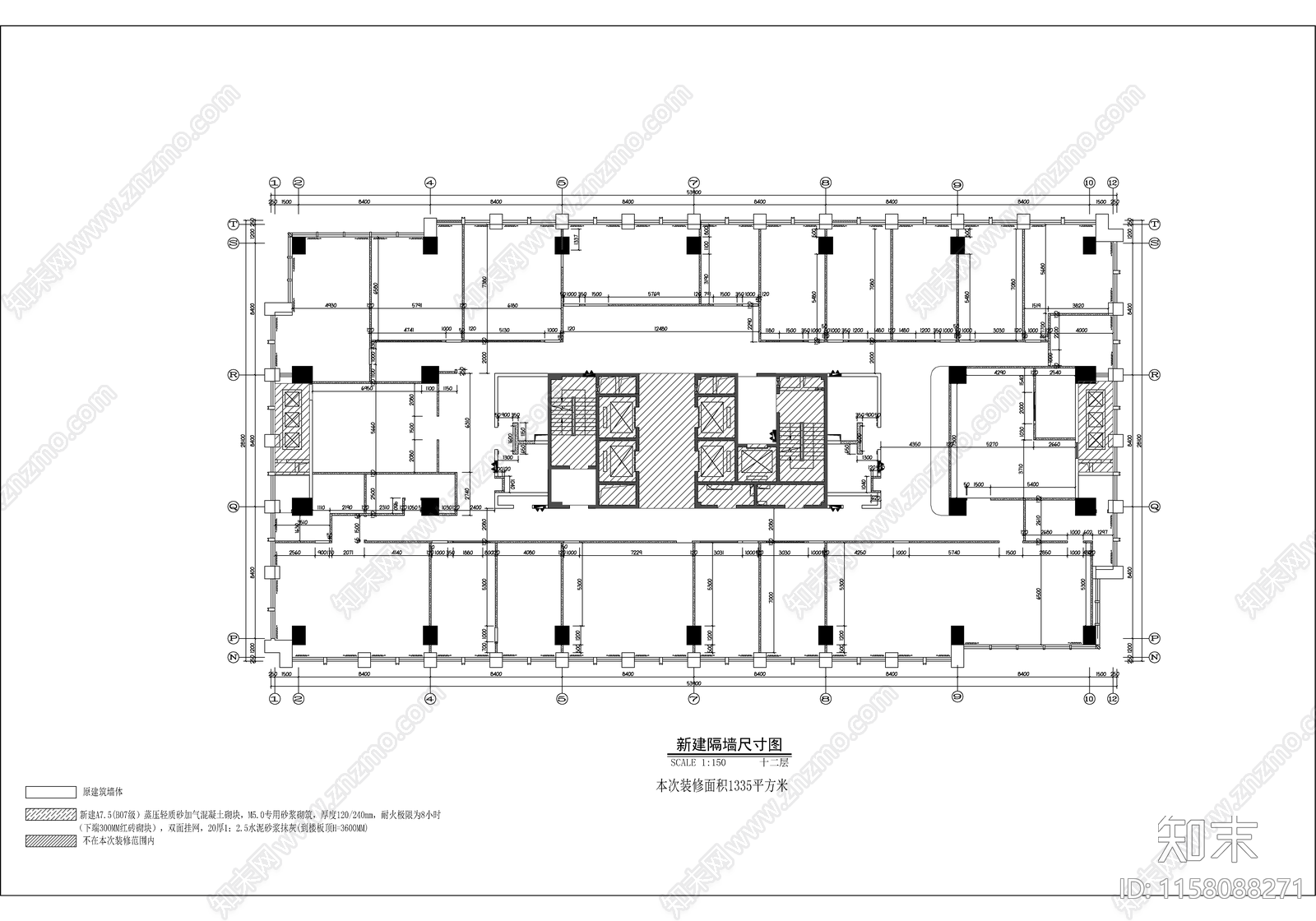 农机装备技中心办公室装修项目cad施工图下载【ID:1158088271】