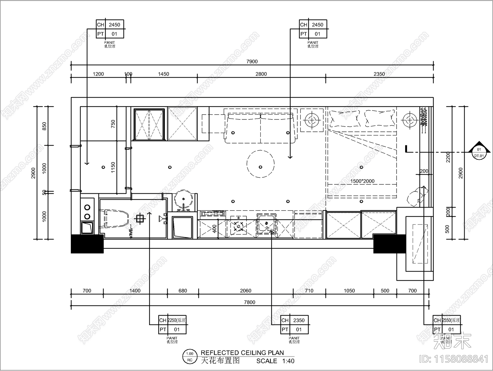 日式公寓室内装修设计施工图下载【ID:1158088841】