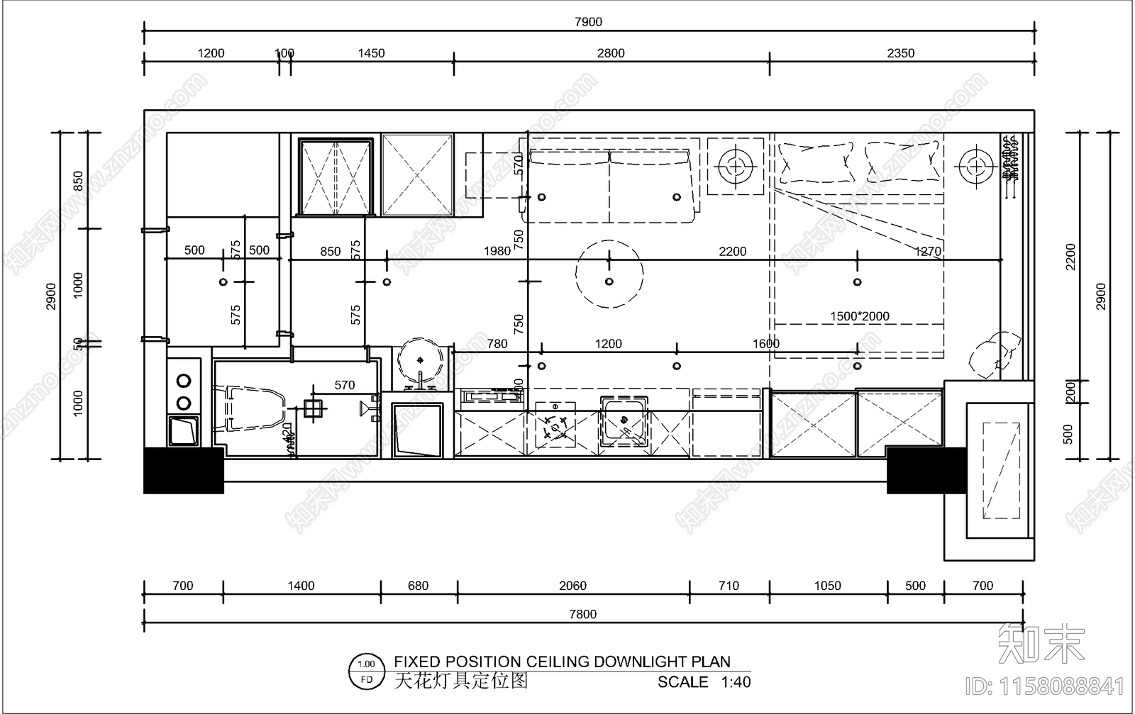 日式公寓室内装修设计施工图下载【ID:1158088841】