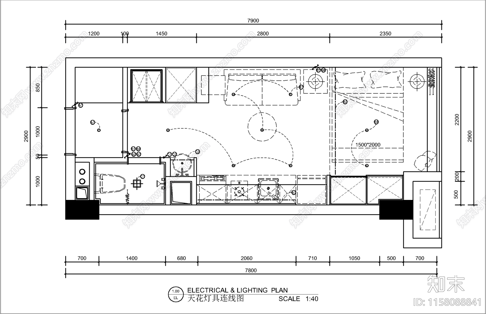 日式公寓室内装修设计施工图下载【ID:1158088841】