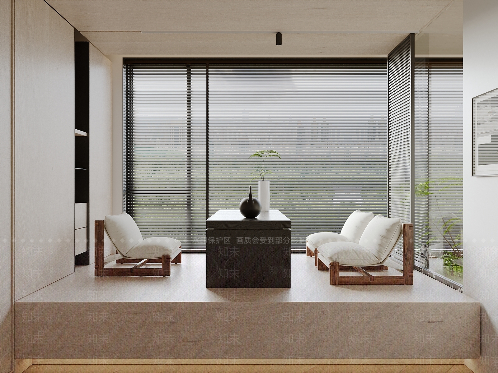 现代榻榻米茶室3D模型下载【ID:1158089606】