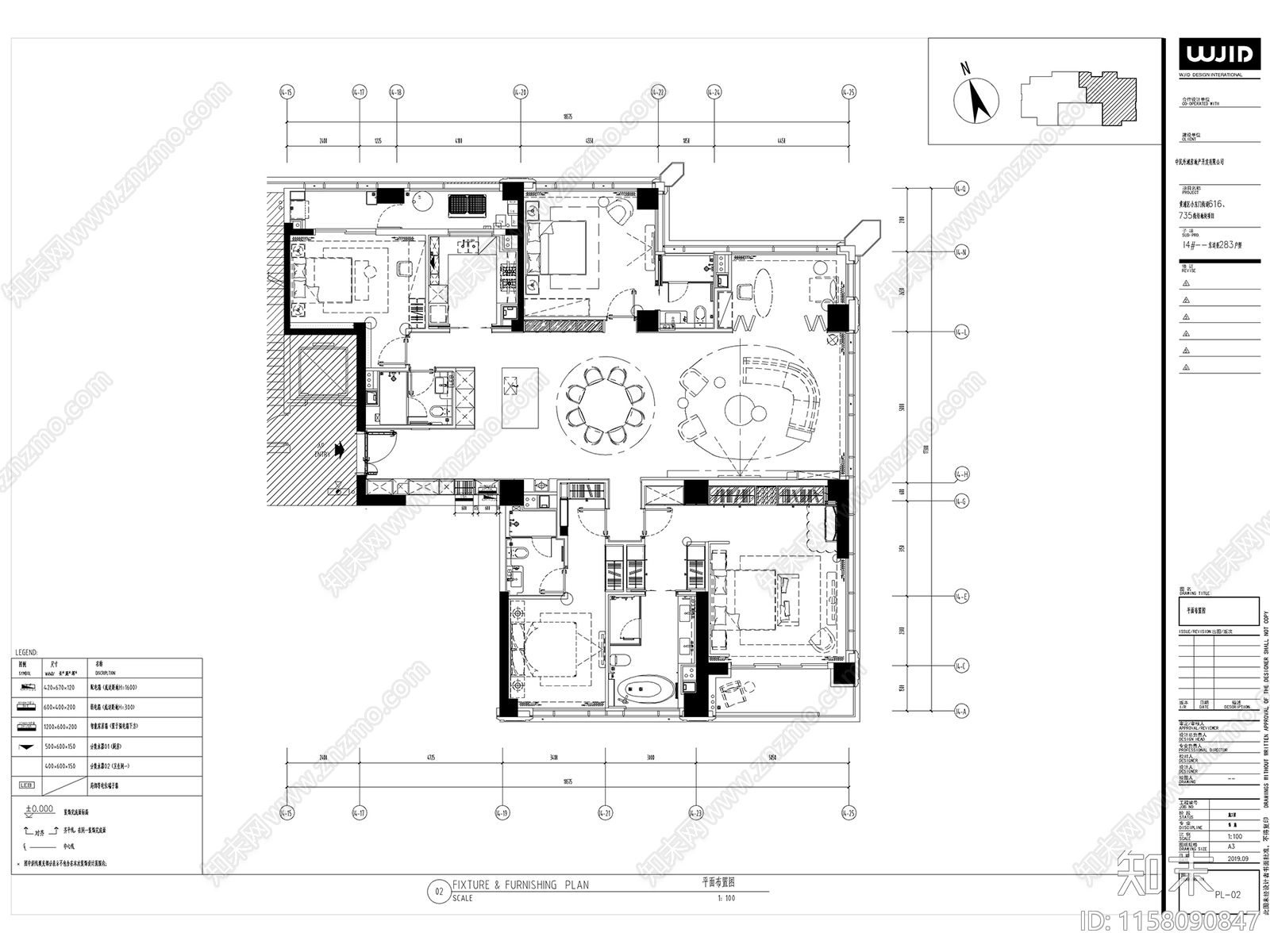 30套大户型样板间全套cad施工图下载【ID:1158090847】