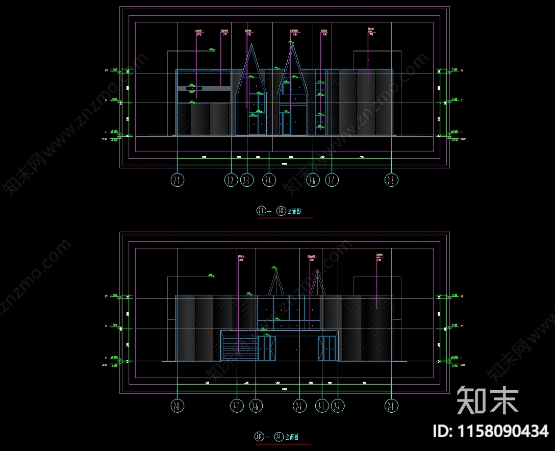 度假村酒店民宿cad施工图下载【ID:1158090434】