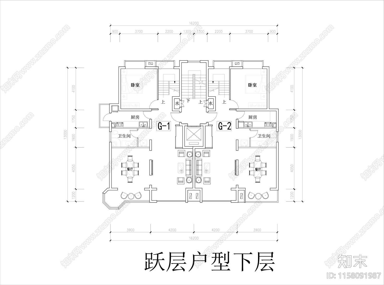 古典住宅平立面图施工图下载【ID:1158091987】