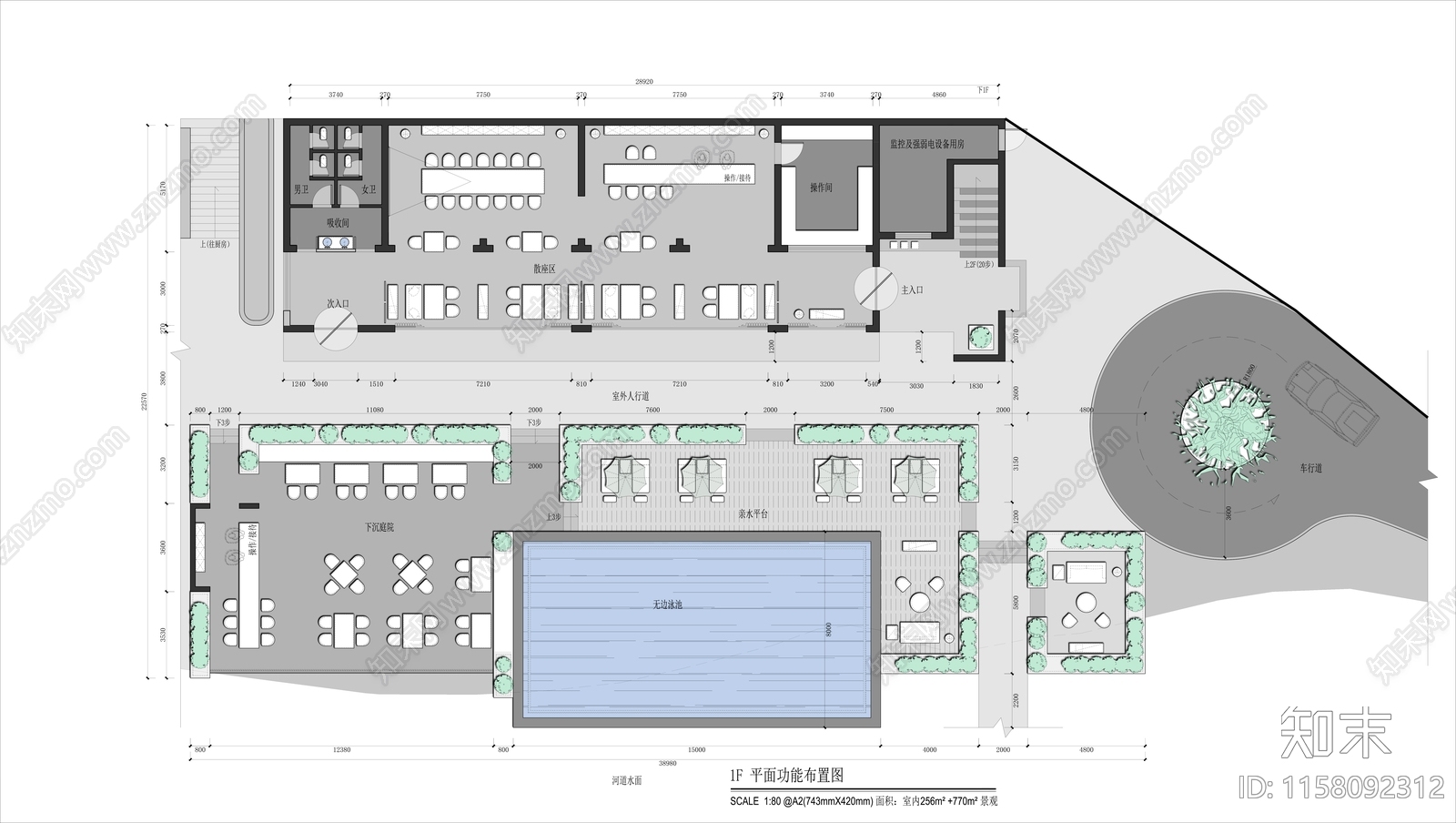 休闲度假民宿室内装修图纸cad施工图下载【ID:1158092312】