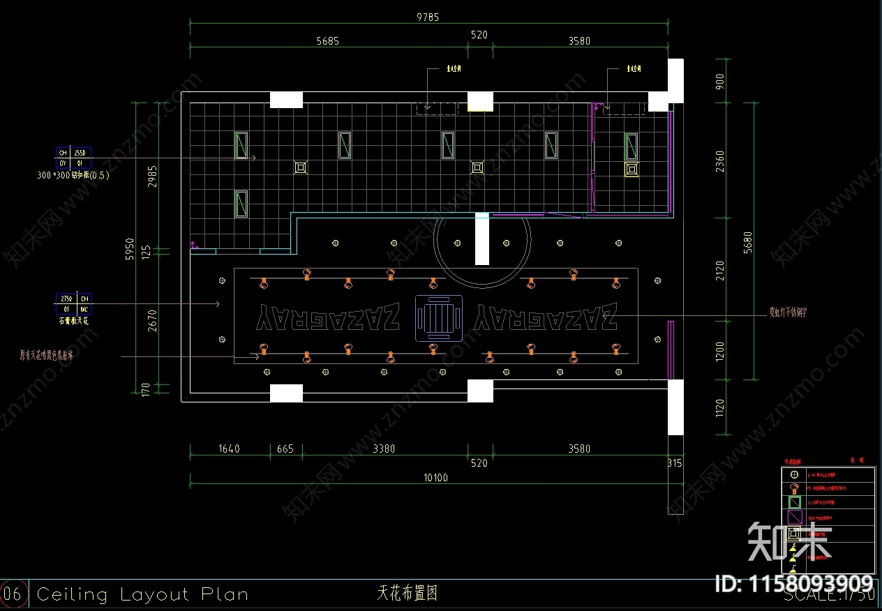 中式肠粉店cad施工图下载【ID:1158093909】