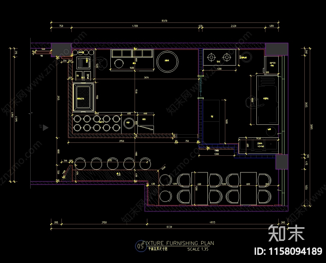 炒菜馆餐饮空间CAcad施工图下载【ID:1158094189】