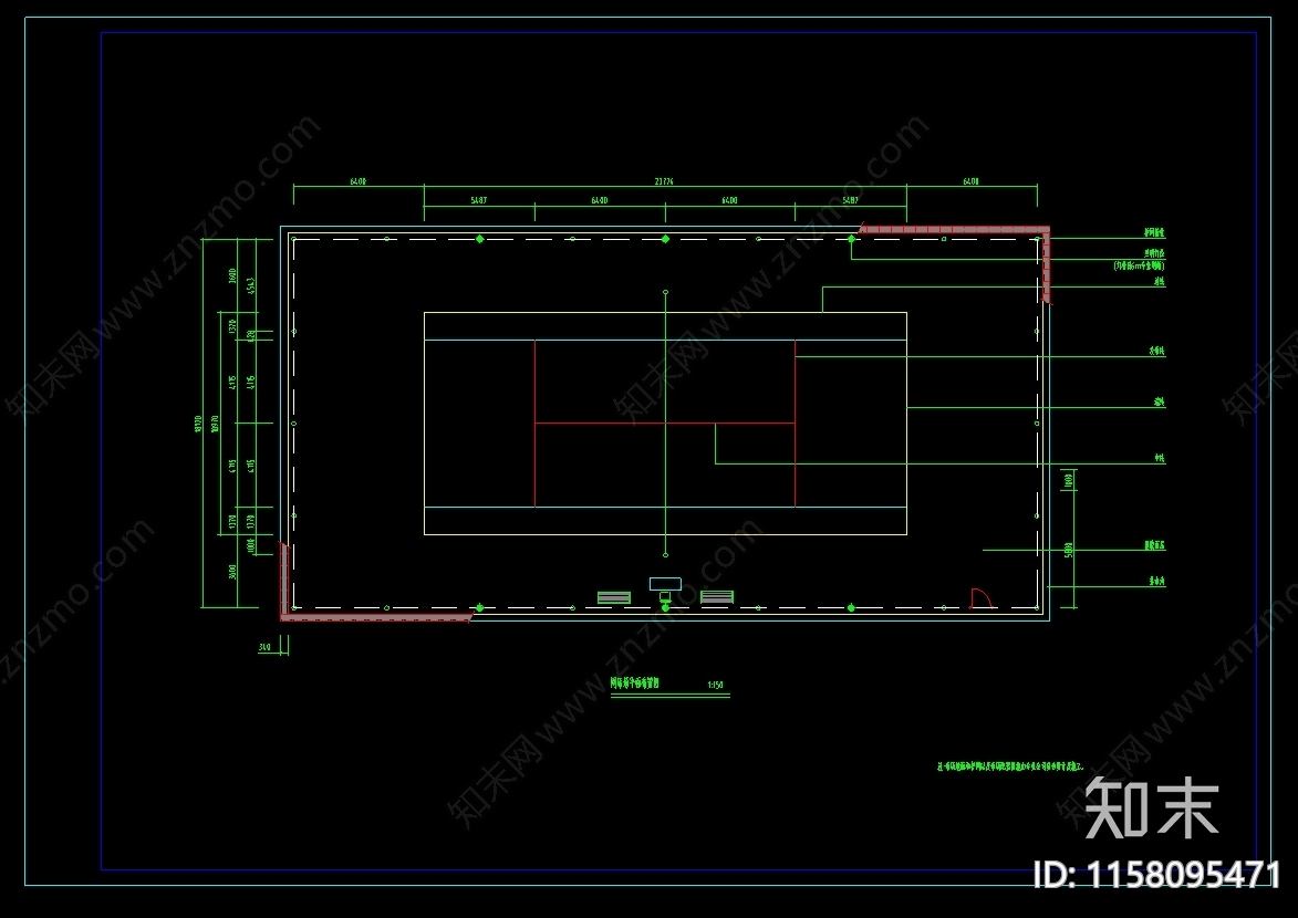 网球场cad施工图下载【ID:1158095471】