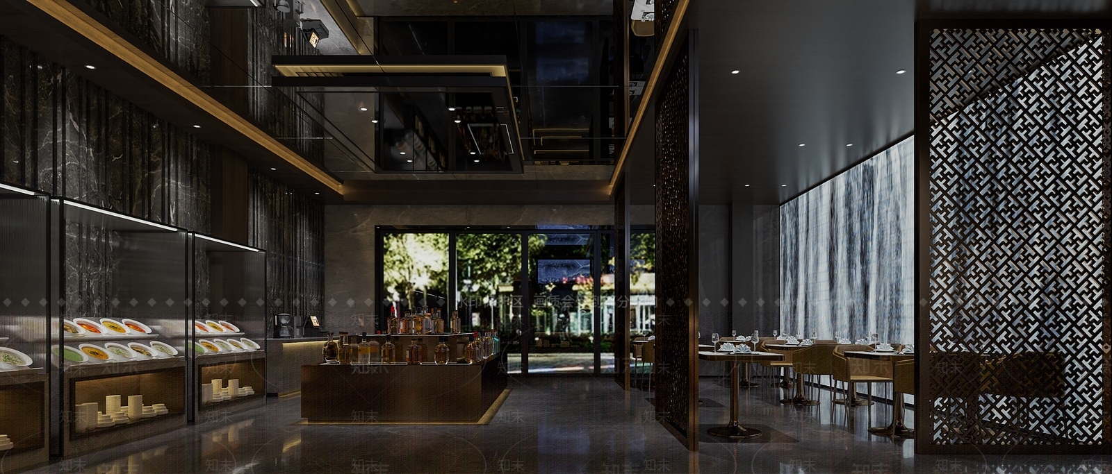 现代自助餐厅3D模型下载【ID:1158096958】